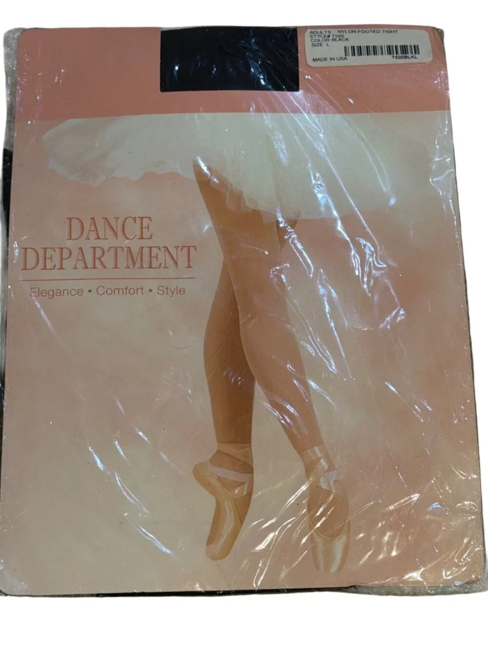 Dance Department Nylon Footed Tights Black Adult L Elegance Comfort Style